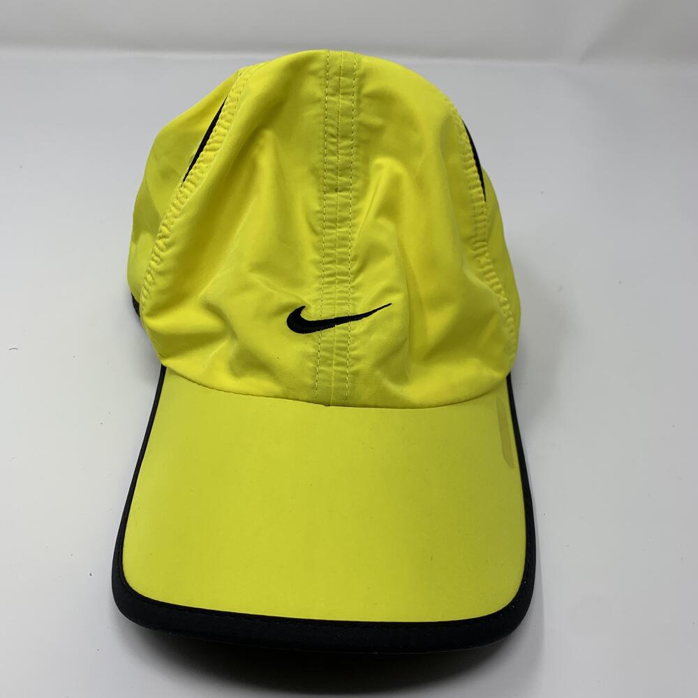 Nike Hat Cap Strap Back Yellow Dri-FIT Running Volt Mens Featherlight 2011